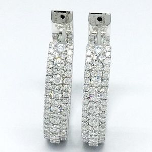 Daniel Waknine 18k White Gold Oval Hoop Earrings